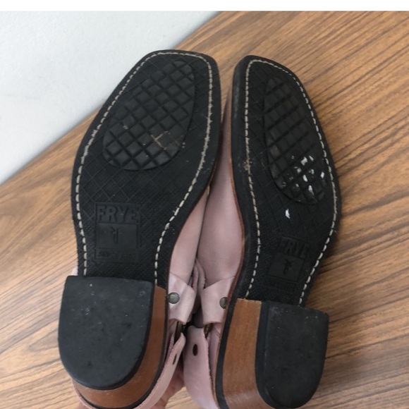 🎀Frye Womens Slip On Western Harness Clogs Mules Light pink laser cut size 6 - Picture 8 of 8